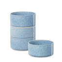 Stone Lain Bao 4-Piece Pasta Bowl Set - 7.6" Round Stoneware Bowls, Blue-Grey, Dishwasher & Microwave Safe